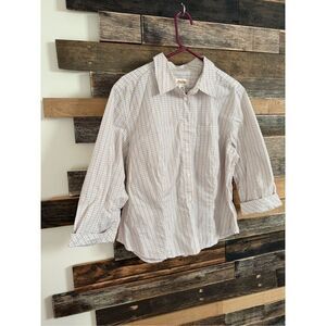 Talbots button front shirt top blouse 3/4 sleeves size 14W